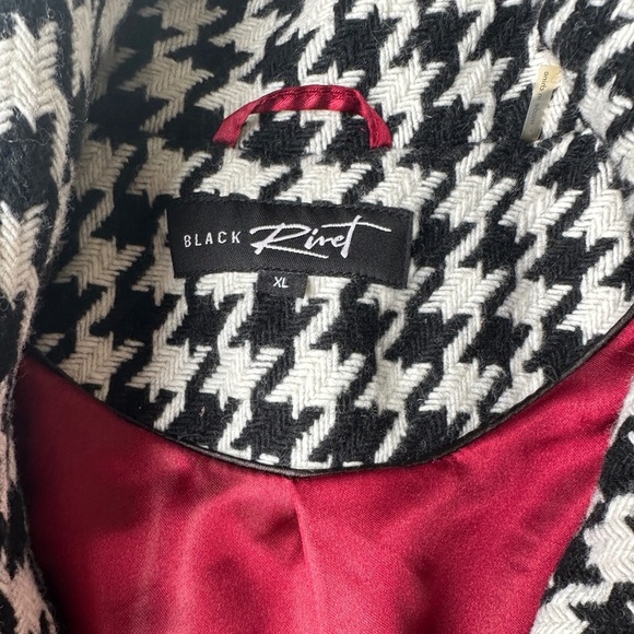 Black Rivet Houndstooth Wool Blend Heavyweight Lined Jacket Coat Women’s XL - Picture 7 of 11